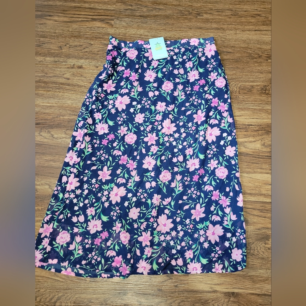 Floral Pink and Blue Women's Skirt